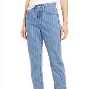 Madewell “The Perfect Vintage Crop” Pinstripe Jeans